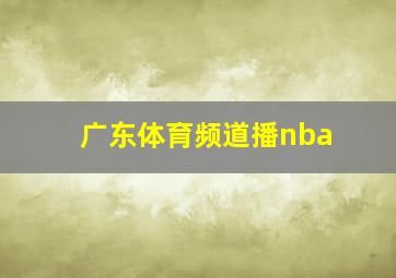 广东体育频道播nba