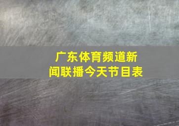 广东体育频道新闻联播今天节目表