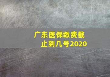 广东医保缴费截止到几号2020