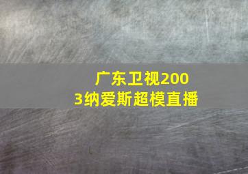 广东卫视2003纳爱斯超模直播