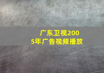 广东卫视2005年广告视频播放