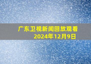 广东卫视新闻回放观看2024年12月9日