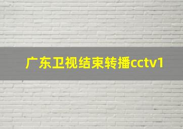 广东卫视结束转播cctv1