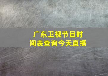 广东卫视节目时间表查询今天直播