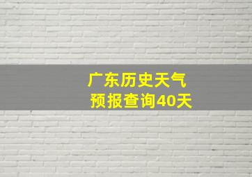 广东历史天气预报查询40天