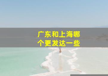 广东和上海哪个更发达一些