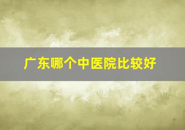 广东哪个中医院比较好