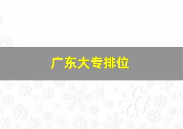 广东大专排位