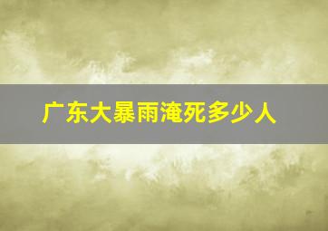 广东大暴雨淹死多少人