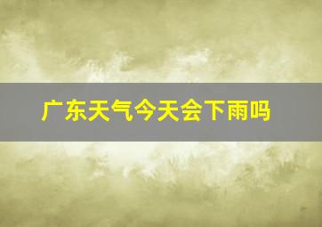 广东天气今天会下雨吗