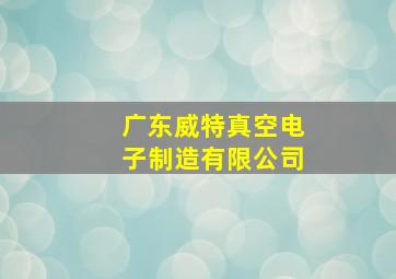 广东威特真空电子制造有限公司