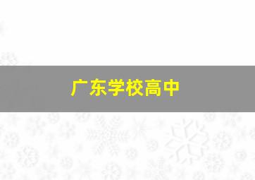 广东学校高中