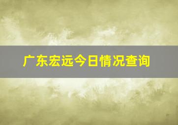 广东宏远今日情况查询