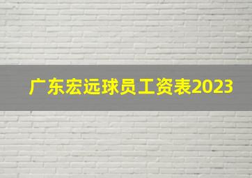 广东宏远球员工资表2023