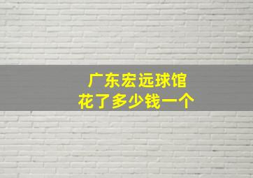 广东宏远球馆花了多少钱一个