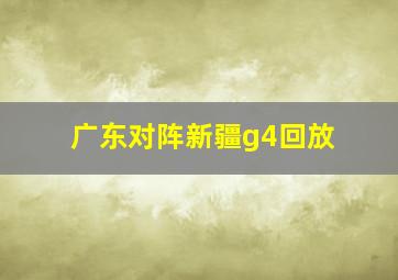 广东对阵新疆g4回放