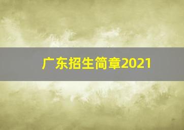 广东招生简章2021