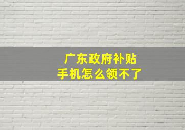 广东政府补贴手机怎么领不了