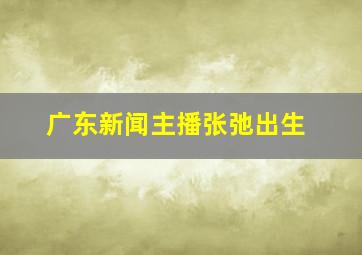 广东新闻主播张弛出生