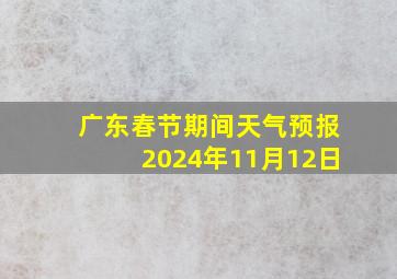 广东春节期间天气预报2024年11月12日