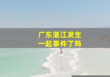 广东湛江发生一起事件了吗