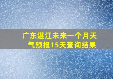 广东湛江未来一个月天气预报15天查询结果