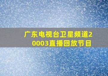 广东电视台卫星频道20003直播回放节目