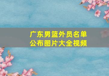 广东男篮外员名单公布图片大全视频