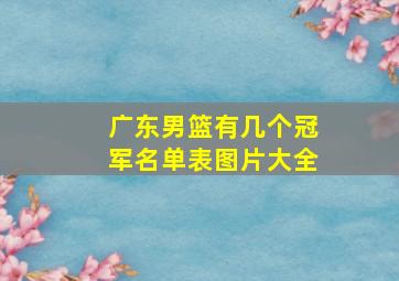 广东男篮有几个冠军名单表图片大全