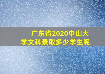 广东省2020中山大学文科录取多少学生呢