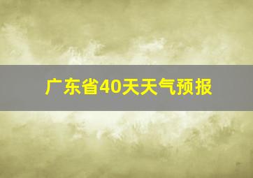 广东省40天天气预报