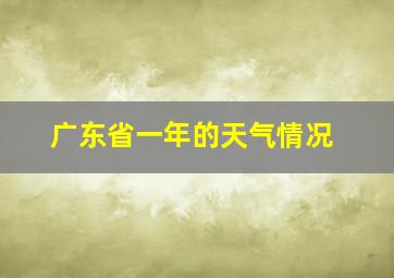 广东省一年的天气情况