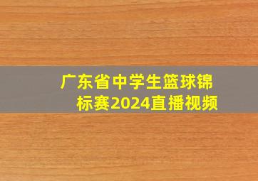 广东省中学生篮球锦标赛2024直播视频