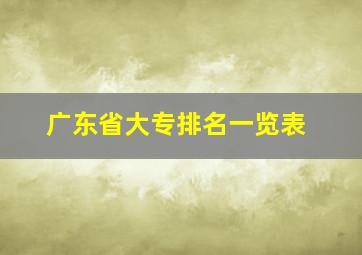 广东省大专排名一览表