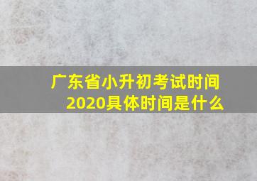 广东省小升初考试时间2020具体时间是什么