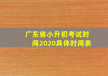 广东省小升初考试时间2020具体时间表