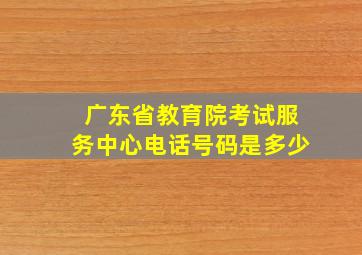 广东省教育院考试服务中心电话号码是多少