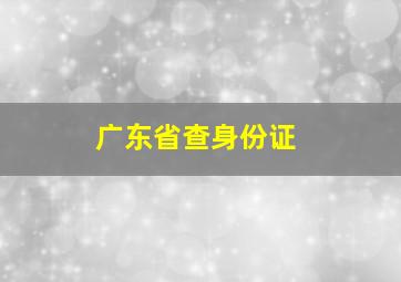 广东省查身份证