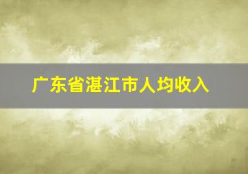 广东省湛江市人均收入