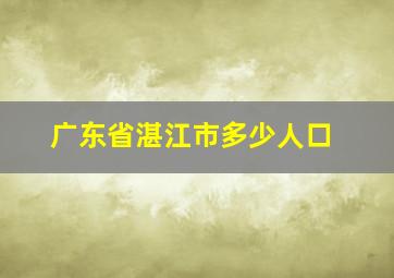 广东省湛江市多少人口