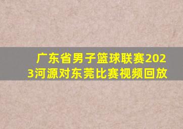 广东省男子篮球联赛2023河源对东莞比赛视频回放