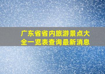 广东省省内旅游景点大全一览表查询最新消息