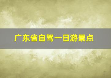 广东省自驾一日游景点