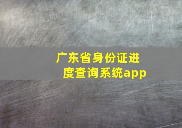 广东省身份证进度查询系统app