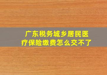 广东税务城乡居民医疗保险缴费怎么交不了