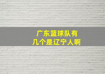 广东篮球队有几个是辽宁人啊