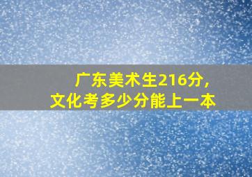 广东美术生216分,文化考多少分能上一本