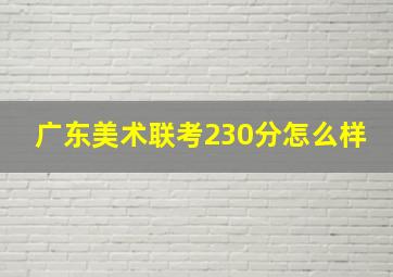 广东美术联考230分怎么样