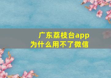 广东荔枝台app为什么用不了微信