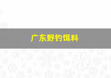 广东野钓饵料